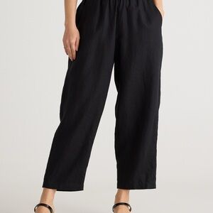Quince 100% Linen Black Wide Leg Women's Pants